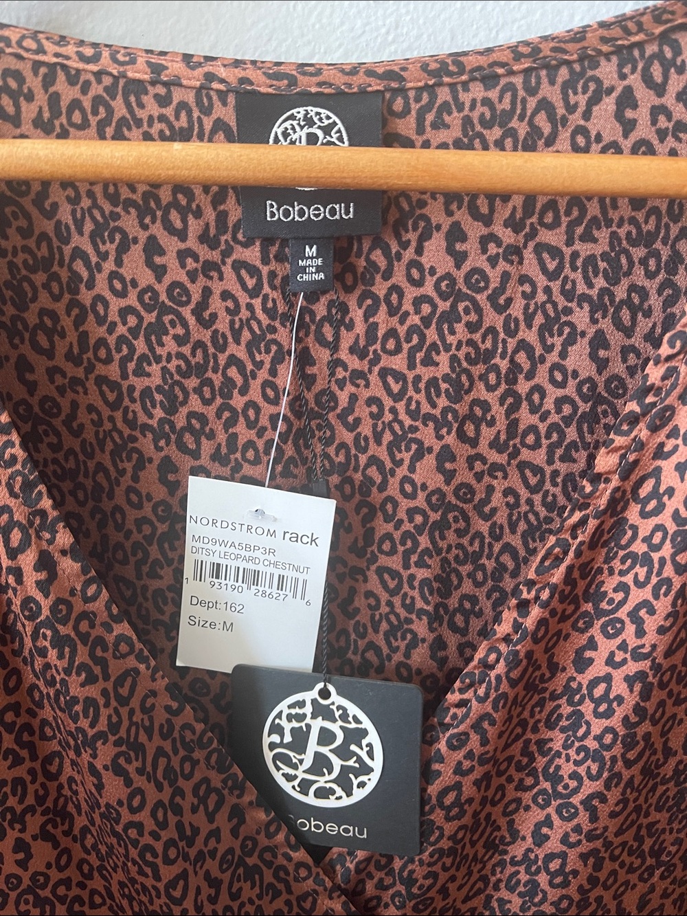 bobeau Rust Leopard High-Low Wrap Dress - Picture 4 of 9